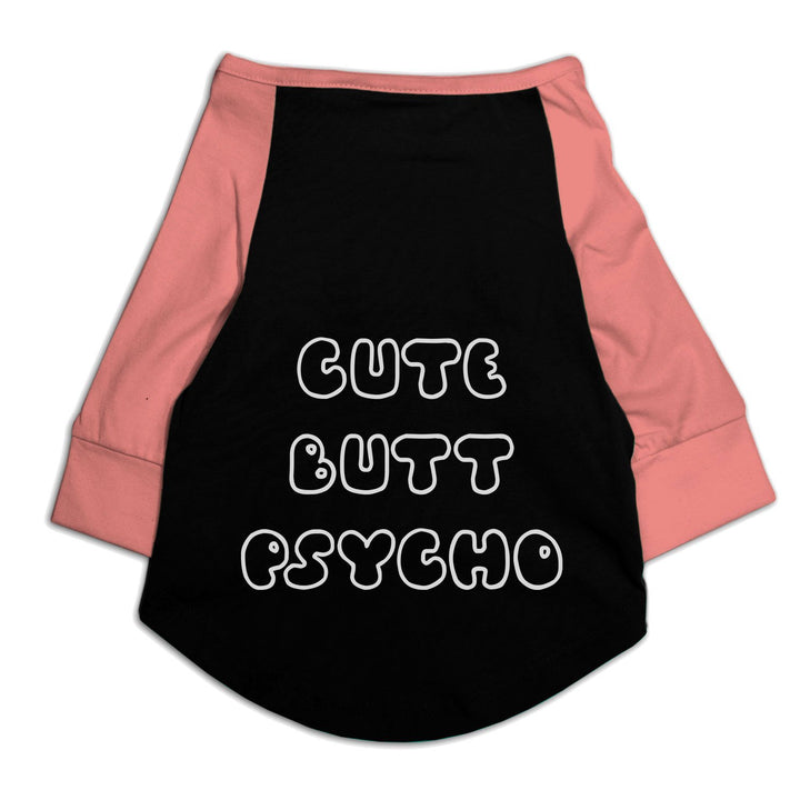 Cute Butt Psycho Raglan Cat Streetwear Tee