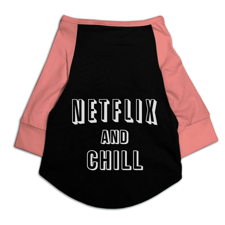 Netflix And Chill Raglan Cat Streetwear Tee