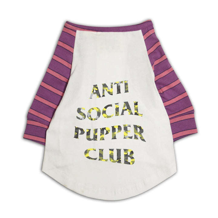 Anti Social Pupper Club Striper Raglan Cat Streetwear Tee