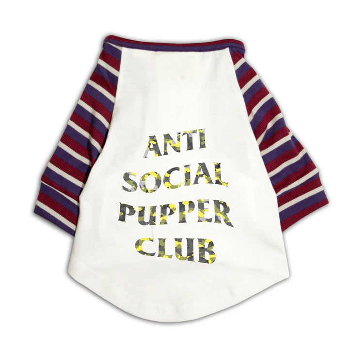 Anti Social Pupper Club Striper Raglan Cat Streetwear Tee