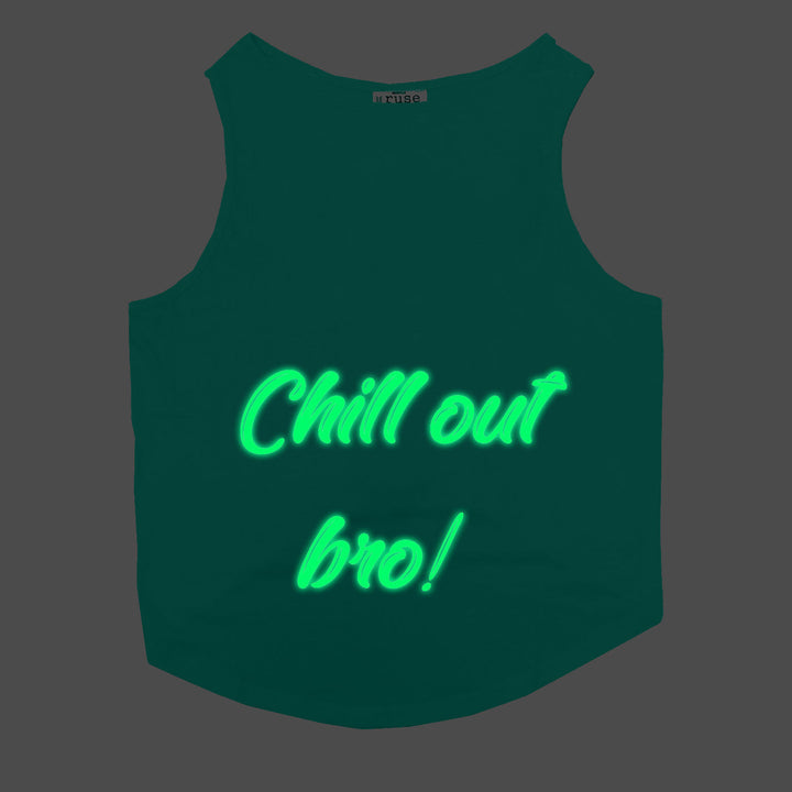 "Chill Out Bro" Night Glow Printed Cat Tee
