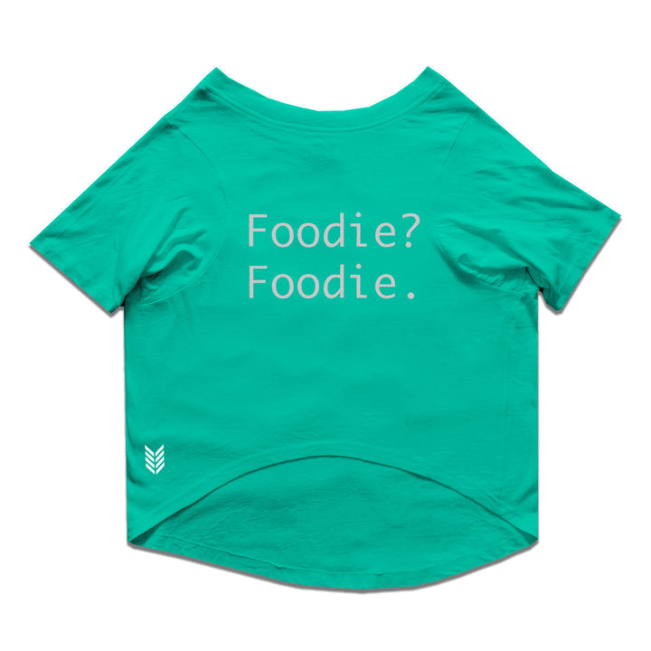 Ruse Basic Crew Neck "Foodie? Foodie." Printed Half Sleeves Cat Tee