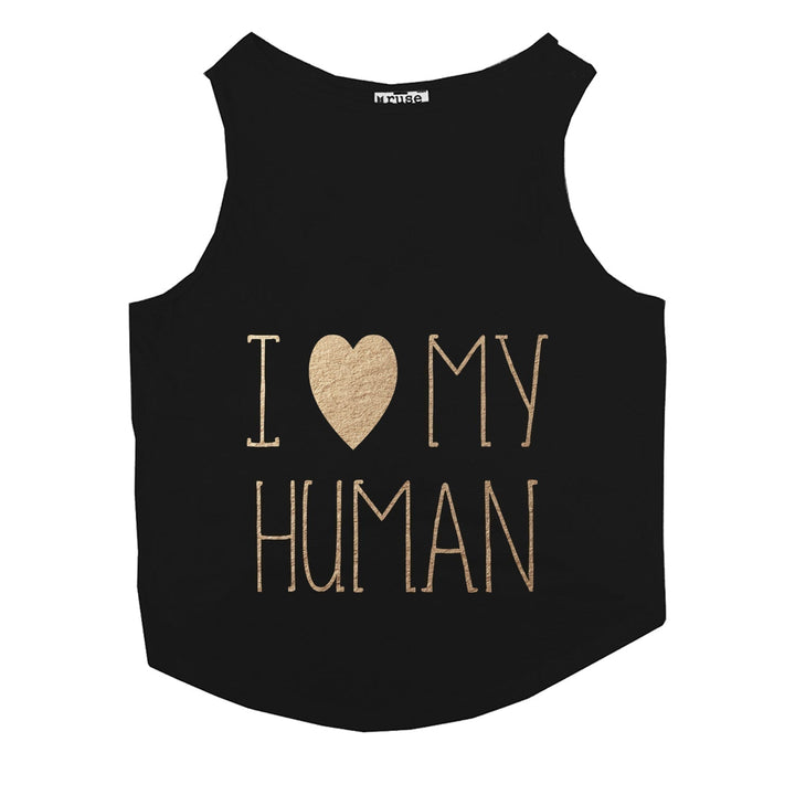 "I Love My Human" Foil Edition Cat Tee