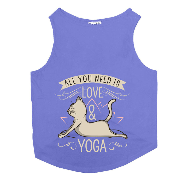 "Love and Yoga" Printed Tank Cat Tee