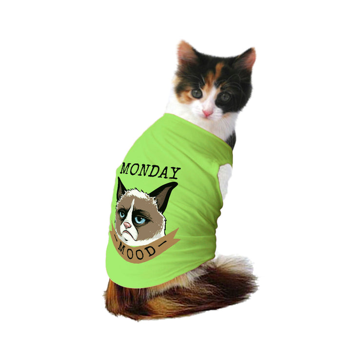 "Monday Mood" Printed Tank Cat Tee