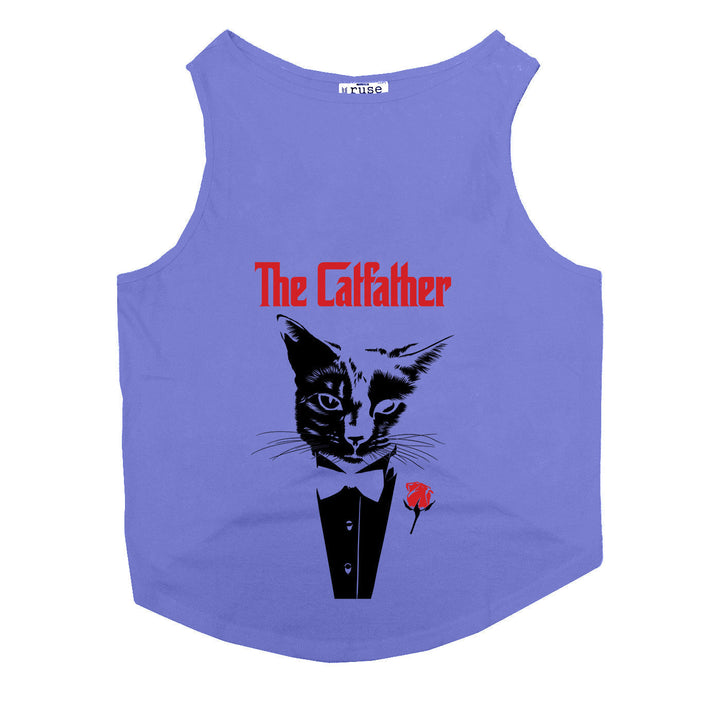 "The Catfather" Printed Tank Cat Tee