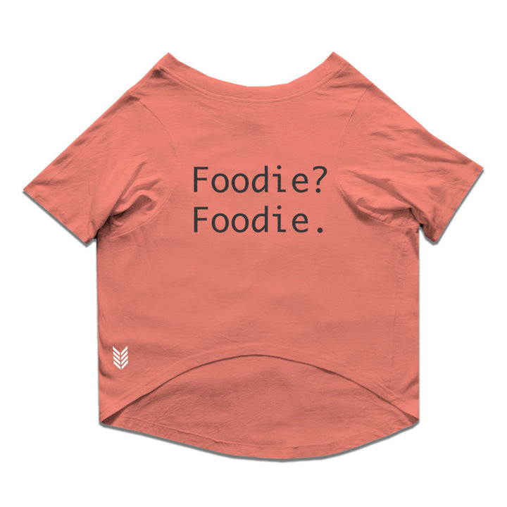 Ruse Basic Crew Neck "Foodie? Foodie." Printed Half Sleeves Cat Tee