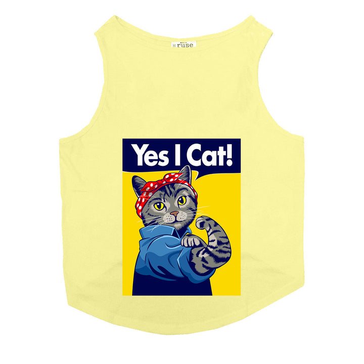 "Yes I Cat" Printed Tank Cat Tee