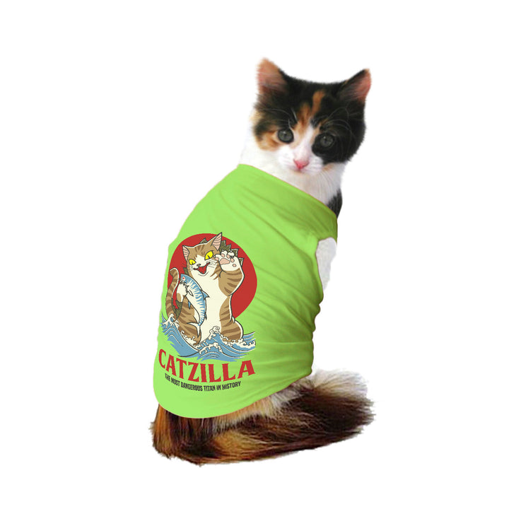 "Catzilla" Printed Tank Cat Tee