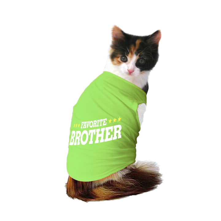"Favourite Brother" Printed Tank Cat Tee