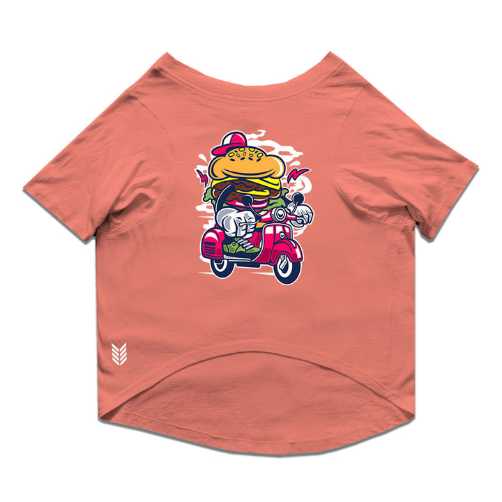 Ruse Basic Crew Neck "Burger Scooter" Printed Half Sleeves Cat Tee
