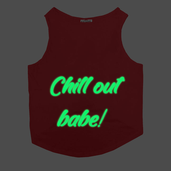 "Chill Out Babe" Night Glow Printed Cat Tee
