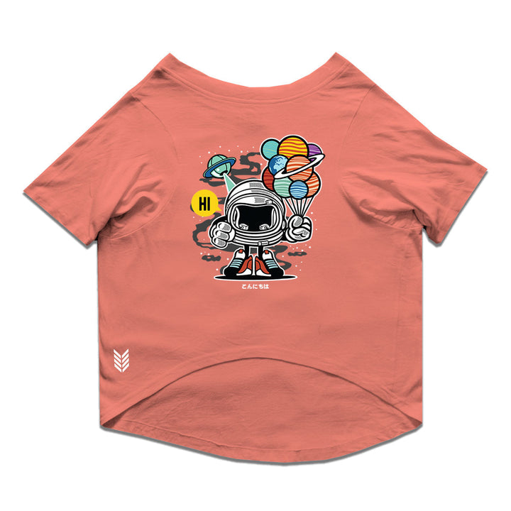Ruse Basic Crew Neck "Gift From Outer Space" Printed Half Sleeves Cat Tee
