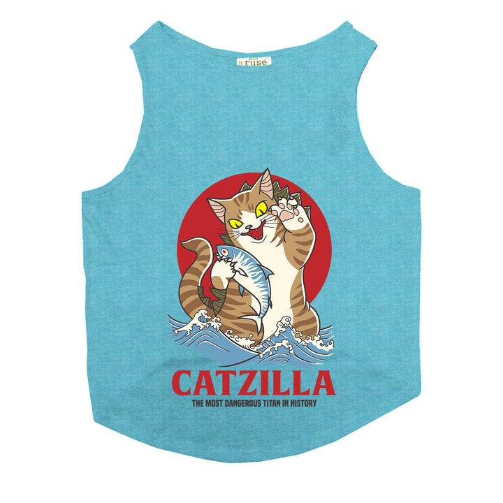 "Catzilla" Printed Tank Cat Tee