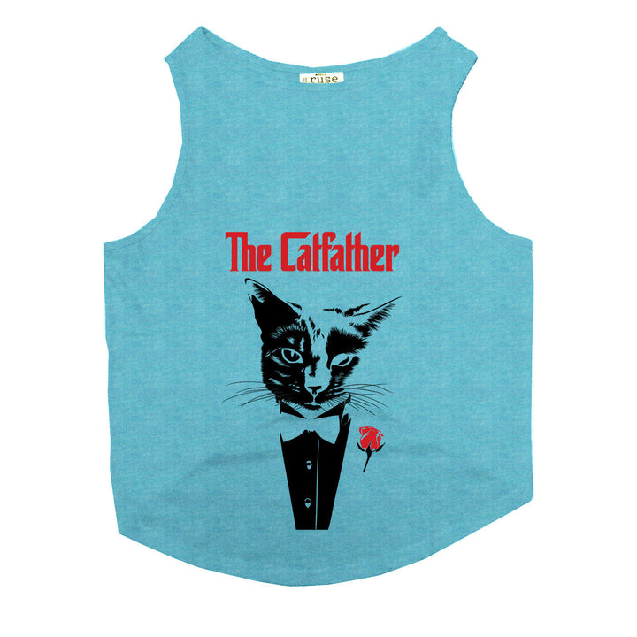 "The Catfather" Printed Tank Cat Tee
