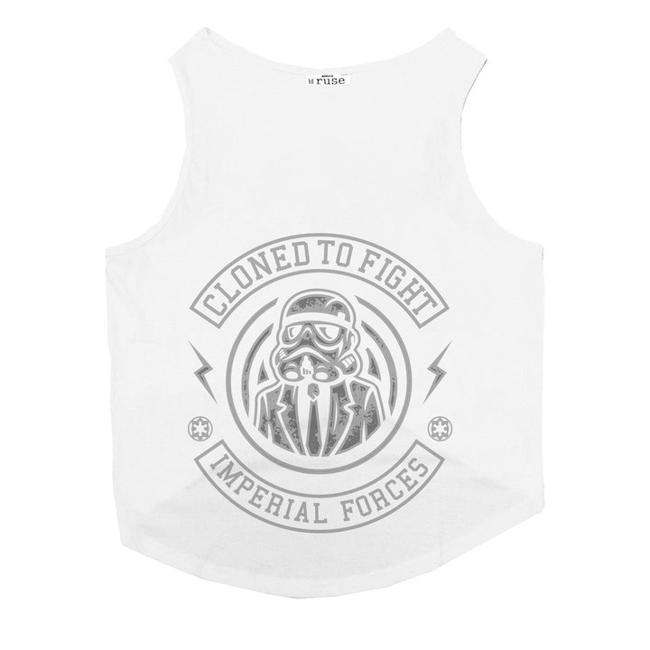 "Cloned to Fight" Printed Tank Cat Tee