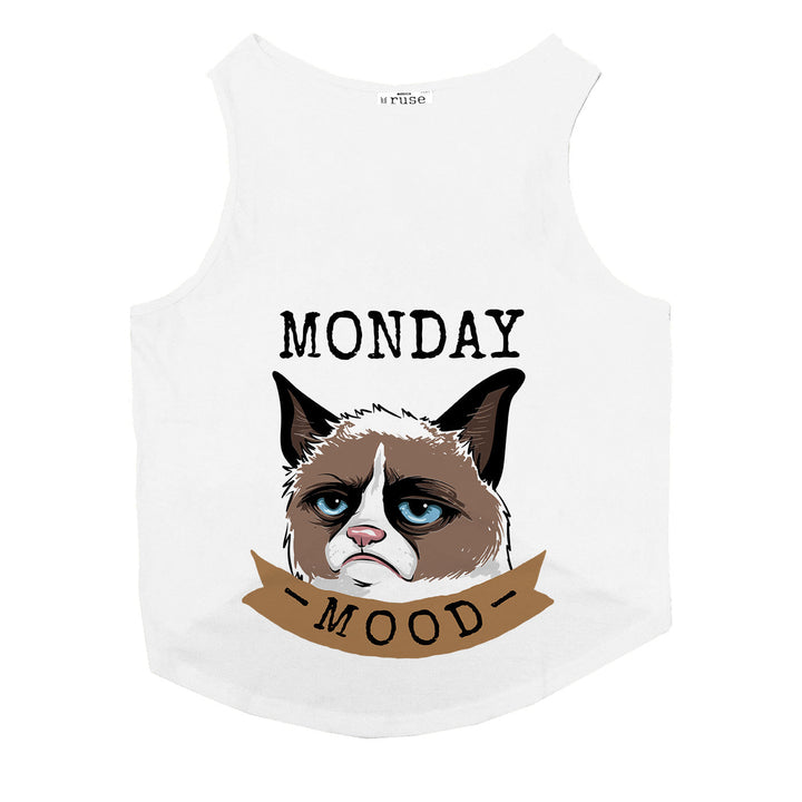 "Monday Mood" Printed Tank Cat Tee