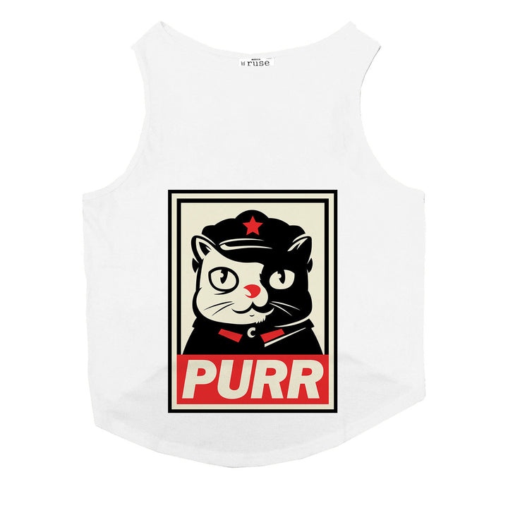 "Purr" Printed Tank Cat Tee