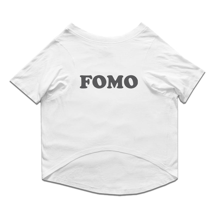 Ruse Basic Crew Neck "F.O.M.O." Printed Half Sleeves Cat Tee
