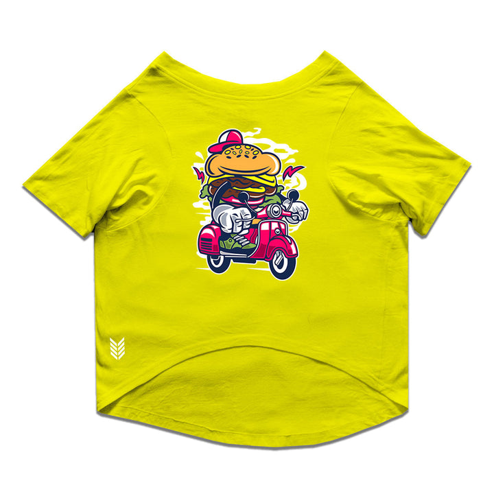 Ruse Basic Crew Neck "Burger Scooter" Printed Half Sleeves Cat Tee