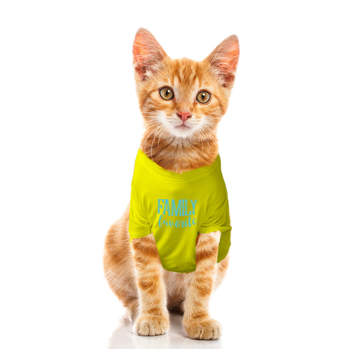 Ruse Basic Crew Neck "Family Favourite" Printed Half Sleeves Cat Tee