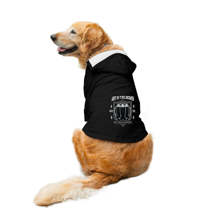 "Art Is The Bomb" Printed Dog Hoodie Jacket