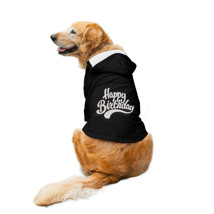"Happy Birthday" Printed Dog Hoodie Jacket