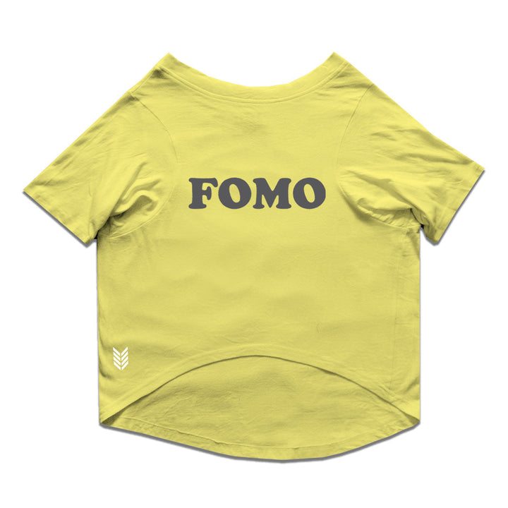 Ruse Basic Crew Neck "F.O.M.O." Printed Half Sleeves Dog Tee