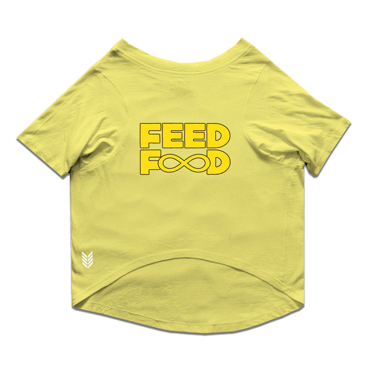 Ruse Basic Crew Neck "Feed Food" Printed Half Sleeves Dog Tee