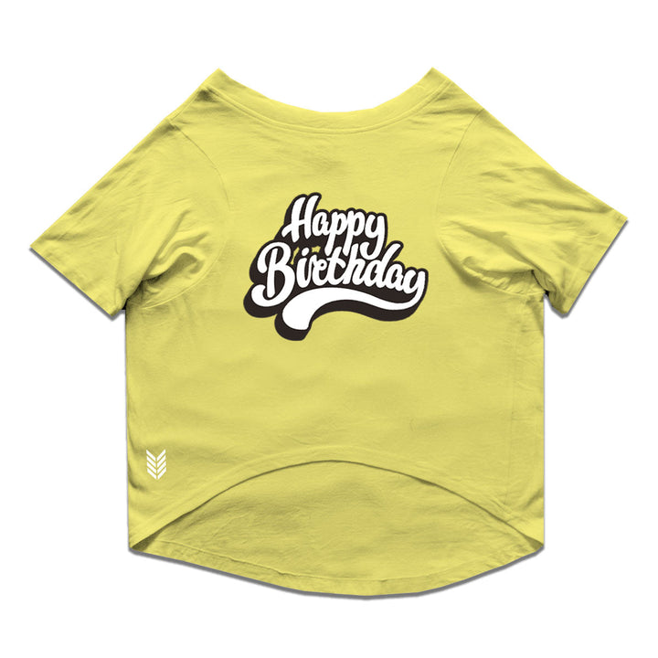 Ruse Basic Crew Neck "Happy Birthday" Printed Half Sleeves Dog Tee