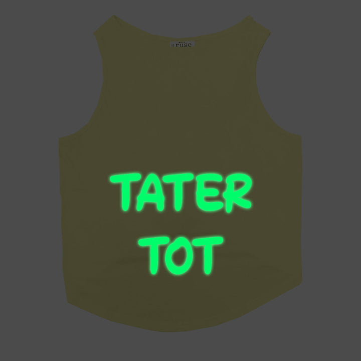 "Tater Tot" Night Glow Printed Dog Tee