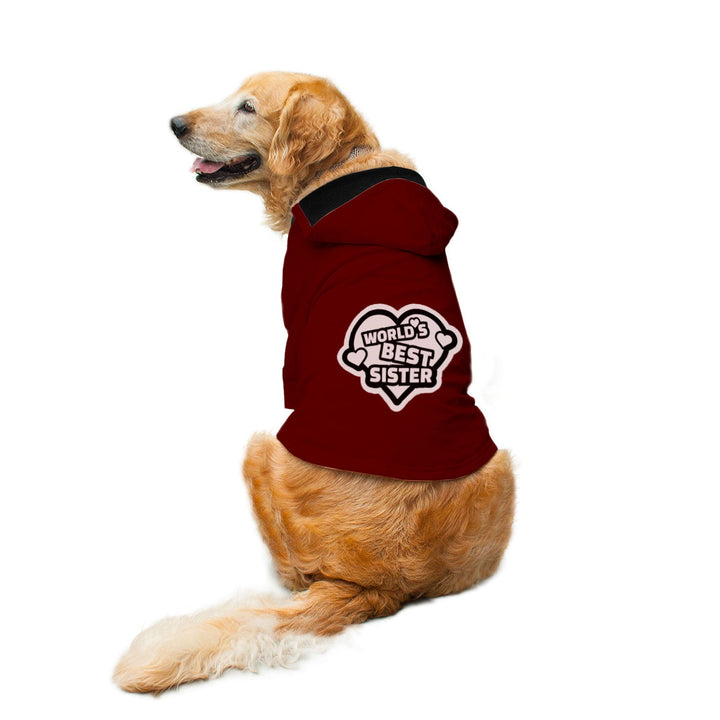 "World's Best Sister" Printed Dog Hoodie Jacket