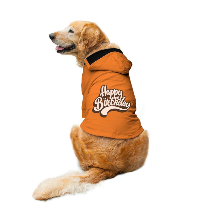 "Happy Birthday" Printed Dog Hoodie Jacket