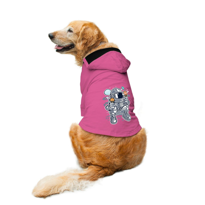 "Astronaut Ice Cream" Printed Dog Hoodie Jacket