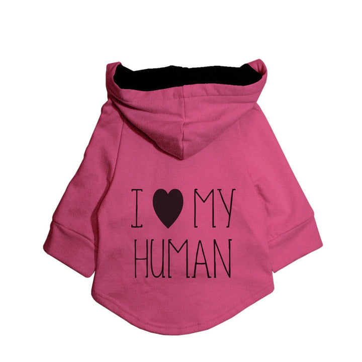 "I Love My Human" Dog Hoodie Jacket