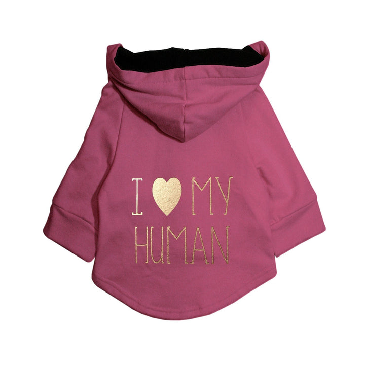 "I Love My Human" Foil Edition Dog Hoodie Jacket