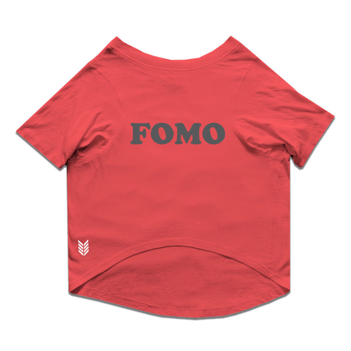 Ruse Basic Crew Neck "F.O.M.O." Printed Half Sleeves Dog Tee