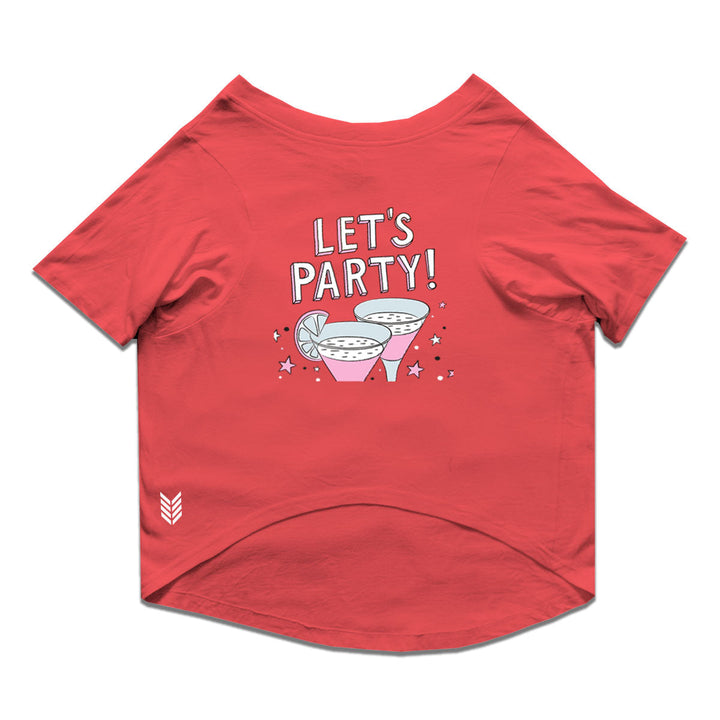 Ruse Basic Crew Neck "Let's Party" Printed Half Sleeves Dog Tee