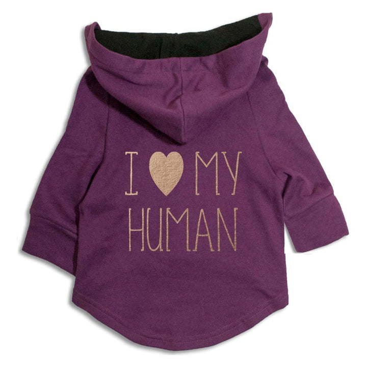 "I Love My Human" Foil Edition Dog Hoodie Jacket