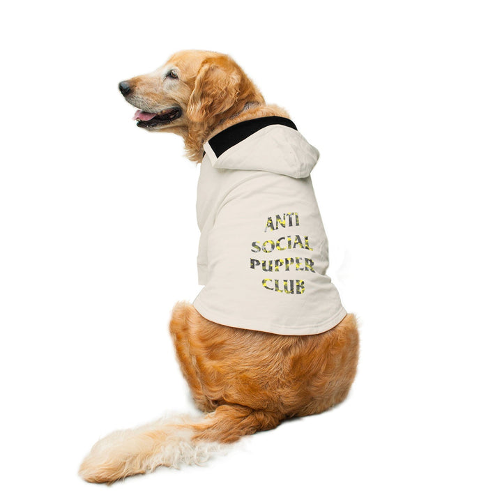 "Anti Social Pupper Club" Printed Dog Hoodie Jacket