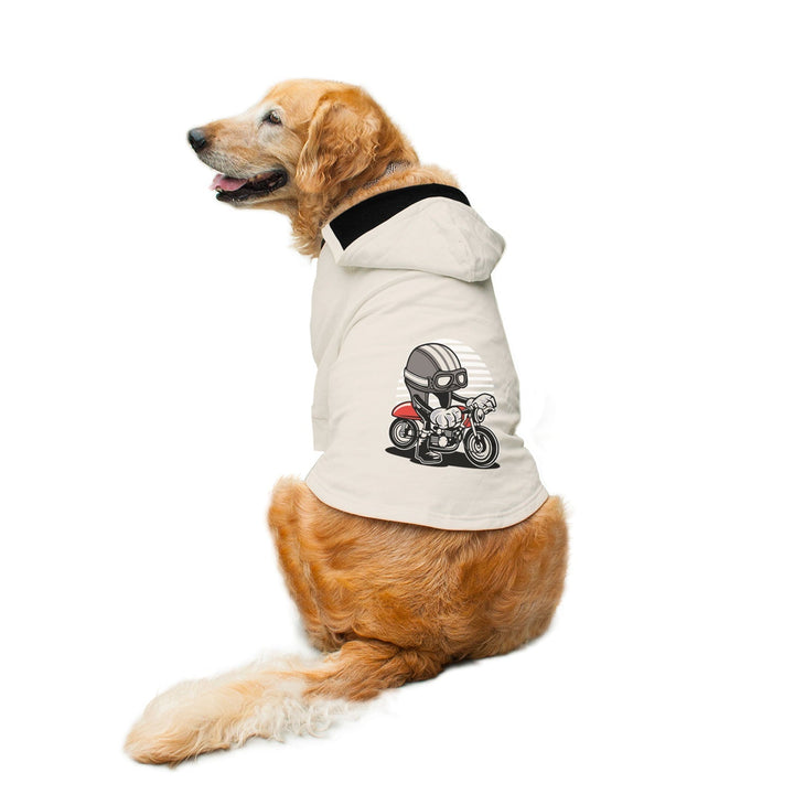 "Caferacer Helmet" Printed Dog Hoodie Jacket