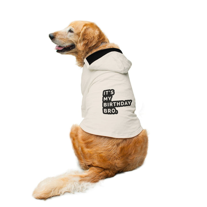 "It's My Birthday Bro" Printed Dog Hoodie Jacket