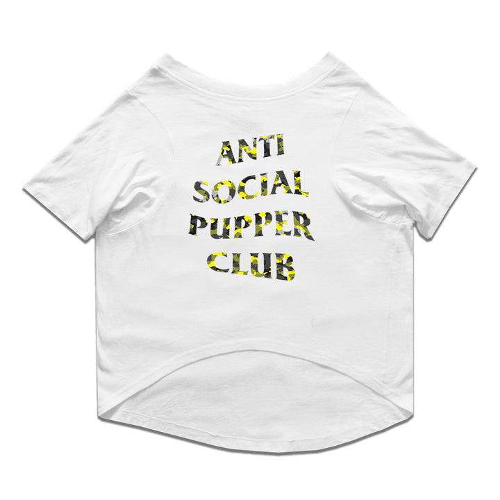 Ruse Basic Crew Neck "Anti Social Pupper Club" Printed Half Sleeves Dog Tee