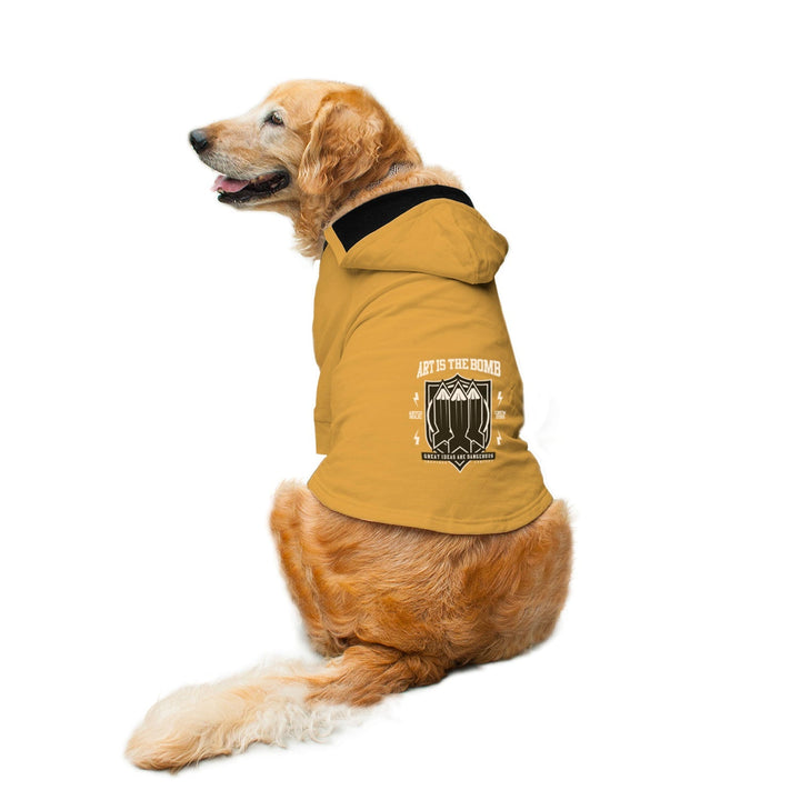 "Art Is The Bomb" Printed Dog Hoodie Jacket