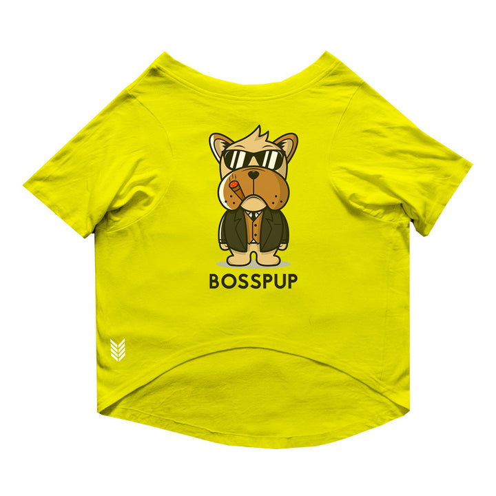 Ruse Basic Crew Neck "Bosspup" Printed Half Sleeves Dog Tee