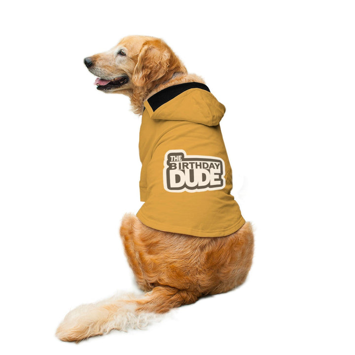 "The Birthday Dude" Printed Dog Hoodie Jacket